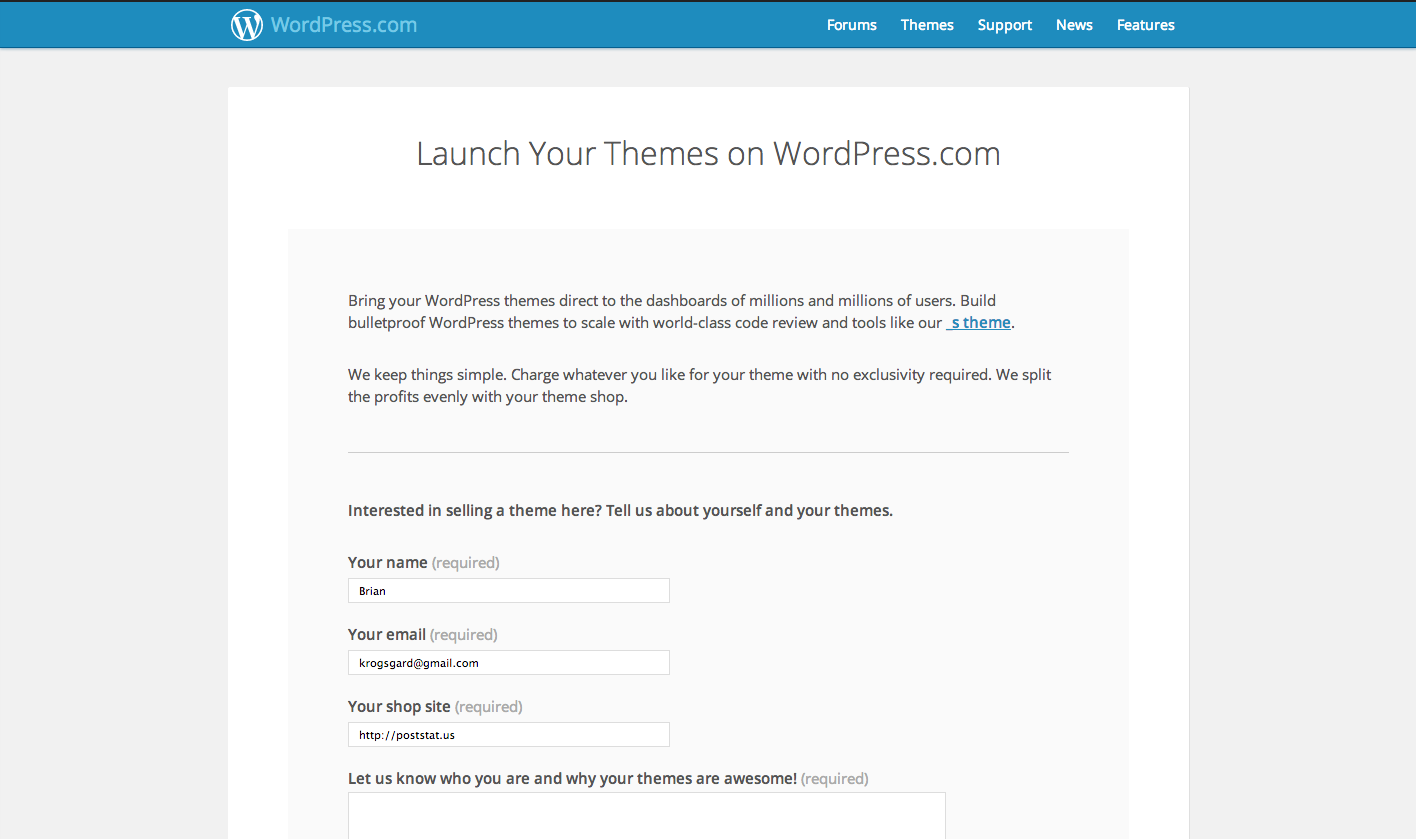 WordPress.com has opened applications for commercial themes