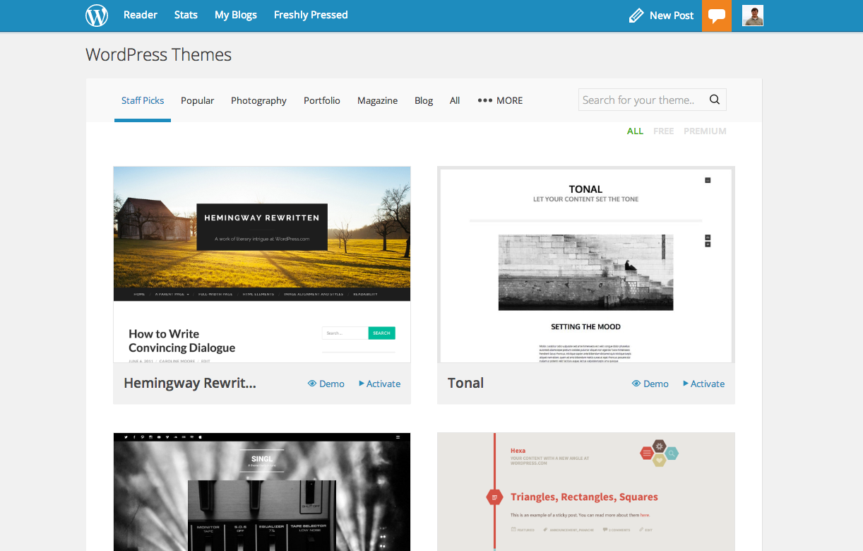 WordPress.com theme directory gets facelift, changes visible data