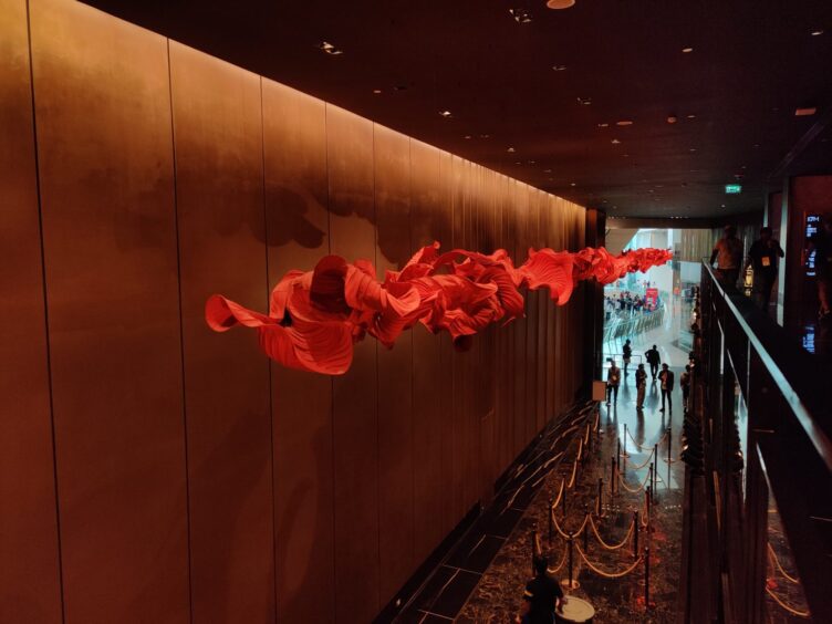 Ceiling decor at IconSiam, the venue for WordCamp Asia 2023