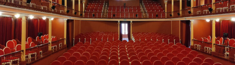 theater interior - red seats with balconies all around